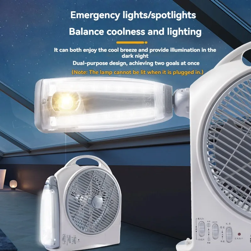 Outdoor Camping Fan - Draagbare 10 inch energiebesparende elektrische ventilator,