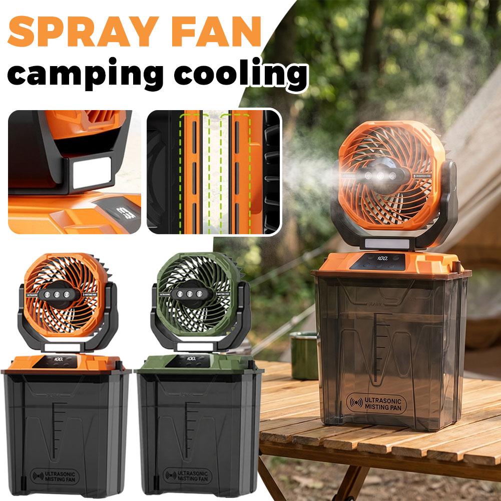 Outdoor Camping Fan - Nieuwe draagbare buitenventilator met verneveling, campingkoeling,