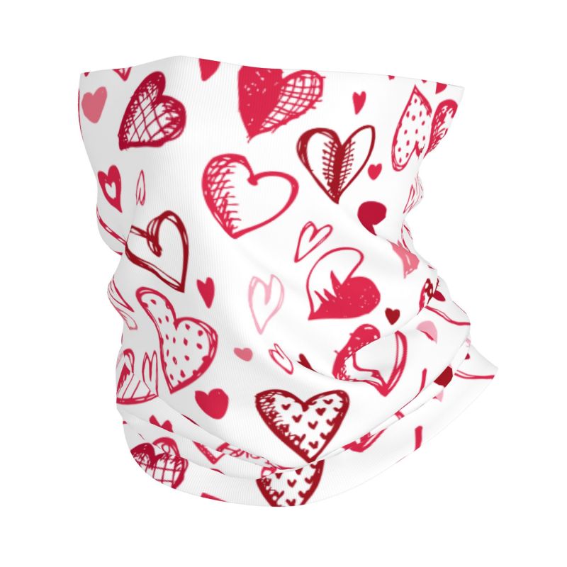 Trekking Gaiters - Roze Rode Liefdesharten Bandana Nekwarmer Dames