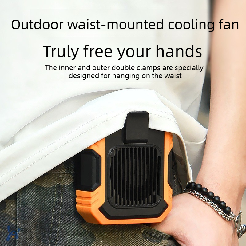 Outdoor Camping Fan - Tailleband-clip ventilator, USB oplaadbaar, handsfree, hoge