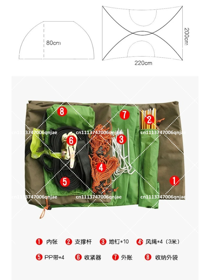Groene draagbare campingboomne - Outdoor Camping Mosquito Net recensie en prijs